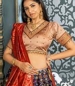 Blue Banarasi Silk Resham Work Circular Lehenga Choli