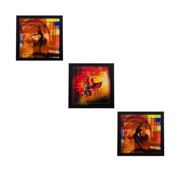 Set Of 3 Dancing Figures Satin Matt Texture UV Art Painting 1
