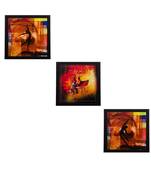 Set Of 3 Dancing Figures Satin Matt Texture UV Art Painting