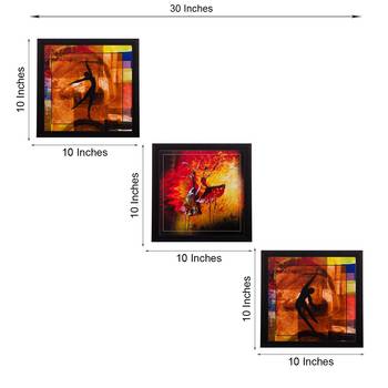 Set Of 3 Dancing Figures Satin Matt Texture UV Art Painting 3