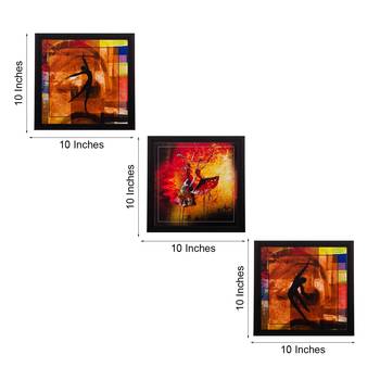 Set Of 3 Dancing Figures Satin Matt Texture UV Art Painting 4