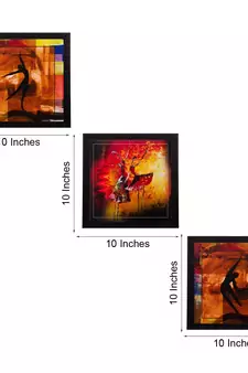 Set Of 3 Dancing Figures Satin Matt Texture UV Art Painting