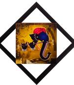 Lord Ganesh With Flute Satin Matt Texture UV Art Painting