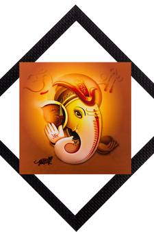 Face Of Lord Ganesha Satin Matt Texture UV Art Painting