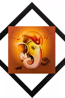 Face Of Lord Ganesha Satin Matt Texture UV Art Painting