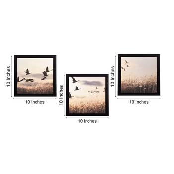Set Of 3 Flying Birds Scenary Satin Matt Texture UV Art Painting 3