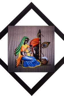 Woman With Instrument Satin Matt Texture UV Art Painting