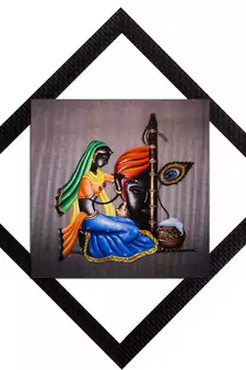 Woman With Instrument Satin Matt Texture UV Art Painting