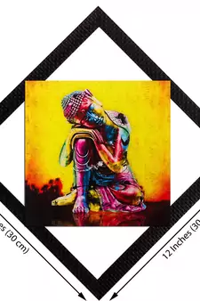 Colorful Lord Buddha Satin Matt Texture UV Art Painting