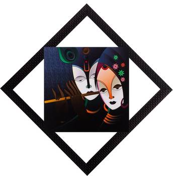 Radha Krishna In Blue Satin Matt Texture UV Art Painting 1
