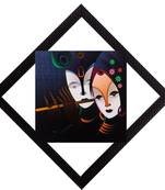 Radha Krishna In Blue Satin Matt Texture UV Art Painting