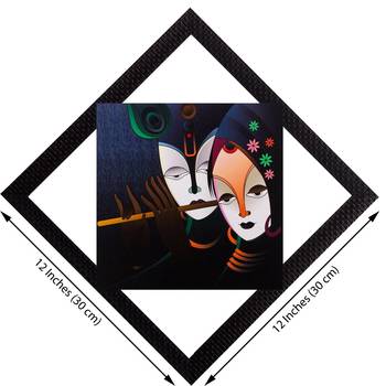 Radha Krishna In Blue Satin Matt Texture UV Art Painting 2