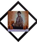 Lord Buddha With Candles Satin Matt Texture UV Art Painting