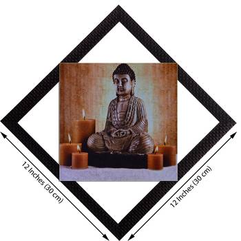 Lord Buddha With Candles Satin Matt Texture UV Art Painting 2