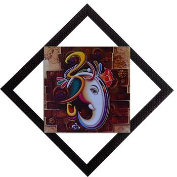 Lord Ganesh's Face Satin Matt Texture UV Art Painting 1