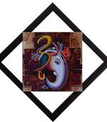 Lord Ganesh's Face Satin Matt Texture UV Art Painting