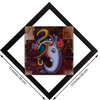 Lord Ganesh's Face Satin Matt Texture UV Art Painting 2