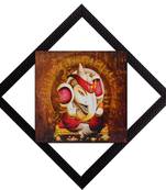 Lord Ganesha With Chowki Satin Matt Texture UV Art Painting