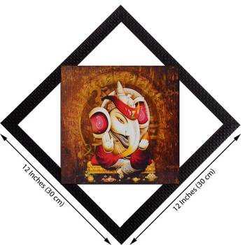 Lord Ganesha With Chowki Satin Matt Texture UV Art Painting 2