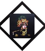 Lord Krishna With Flute Satin Matt Texture UV Art Painting