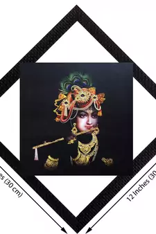 Lord Krishna With Flute Satin Matt Texture UV Art Painting