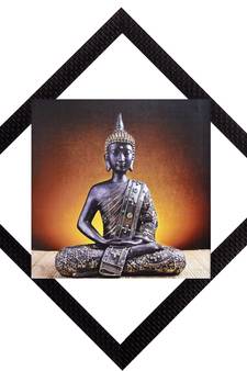 Meditating Pose Of Lord Buddha Satin Matt Texture UV Art Painting