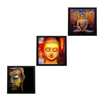Set Of 3 Lord Buddha Paper Painting 1