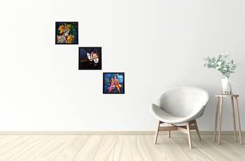 Set Of 3 Radha Krishna Paper Painting 2