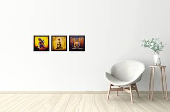 Set Of 3 Lord Buddha Paper Painting 2