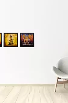 Set Of 3 Lord Buddha Paper Painting