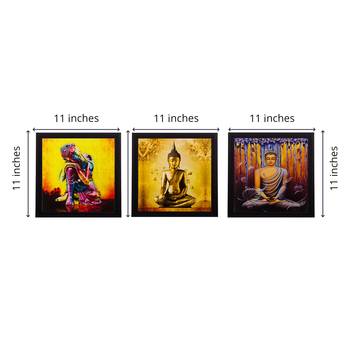 Set Of 3 Lord Buddha Paper Painting 3