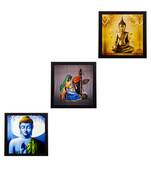 Set Of 3 Lord Buddha Paper Painting