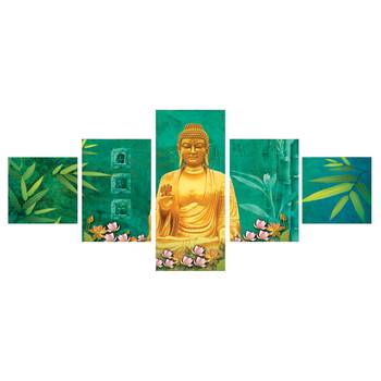 Set Of 5 Lord Buddha Premium Canvas Painting 1