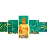 Set Of 5 Lord Buddha Premium Canvas Painting