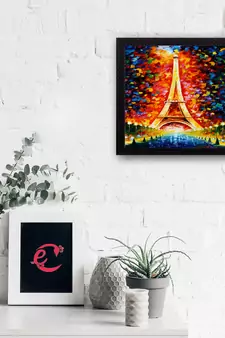 Effiel Tower Design Satin Matt Texture UV Art Painting