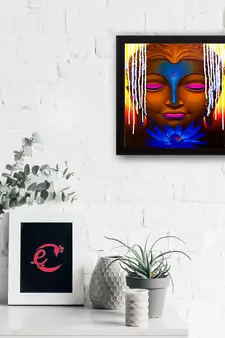 Laughing Buddha Design Satin Matt Texture UV Art Painting