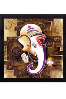 Lord Ganesha Satin Matt Texture UV Art Painting