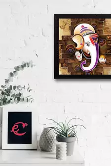 Lord Ganesha Satin Matt Texture UV Art Painting