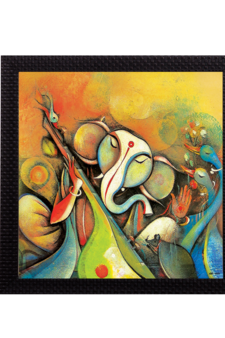 Lord Ganesha Satin Matt Texture UV Art Painting