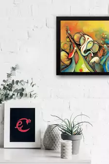Lord Ganesha Satin Matt Texture UV Art Painting