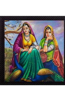Sitting Lady Design Satin Matt Texture UV Art Painting