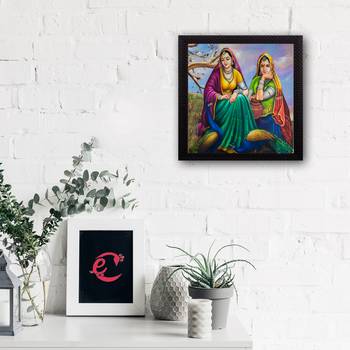 Sitting Lady Design Satin Matt Texture UV Art Painting 2