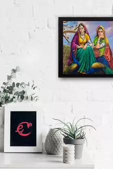 Sitting Lady Design Satin Matt Texture UV Art Painting