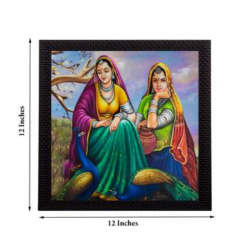 Sitting Lady Design Satin Matt Texture UV Art Painting 3