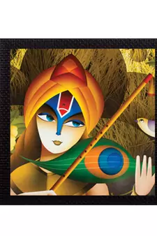 Lord Krishna Satin Matt Texture UV Art Painting