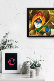 Lord Krishna Satin Matt Texture UV Art Painting