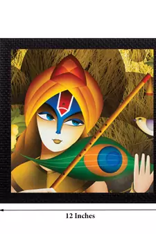 Lord Krishna Satin Matt Texture UV Art Painting