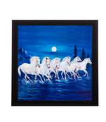 7 Running Lucky Horses Design Satin Matt Texture UV Art Painting