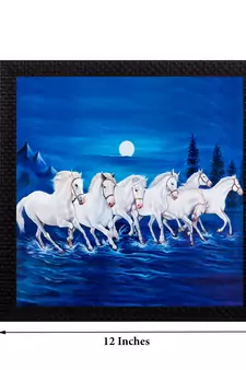 7 Running Lucky Horses Design Satin Matt Texture UV Art Painting