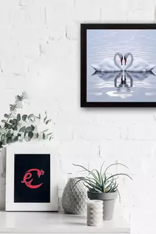 Beautiful Swan Matt Textured UV Art Painting